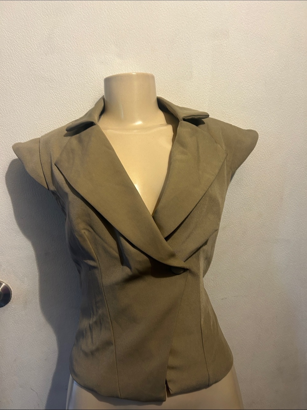 Missguided Olive One-Shoulder Wrap Blazer Top